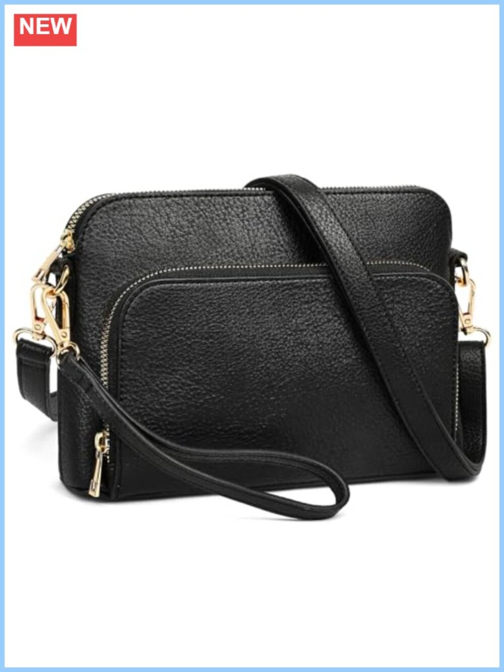 PU Leather Crossbody Bag Small Wristlet Shoulder Purse Travel Work